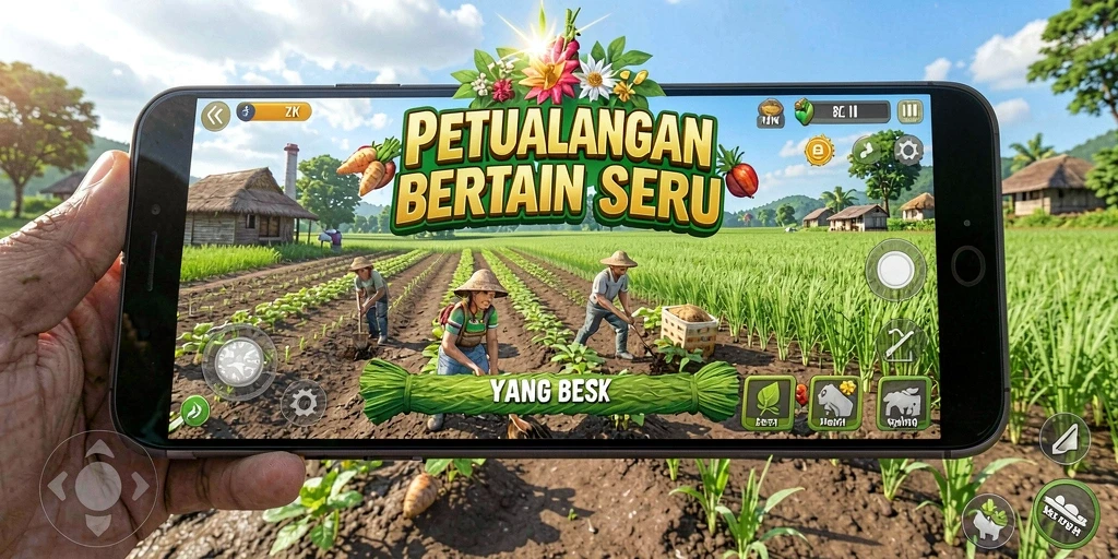 Tangkapan layar gameplay 8ZK yang menunjukkan aktivitas bertani yang menarik.