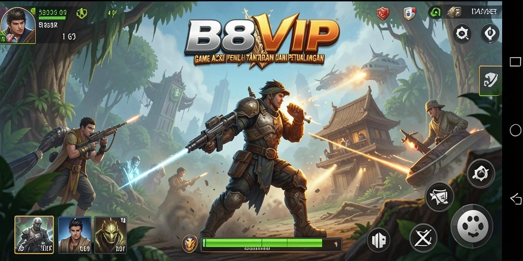Screenshot B8VIP menampilkan aksi seru saat berhadapan dengan musuh.
