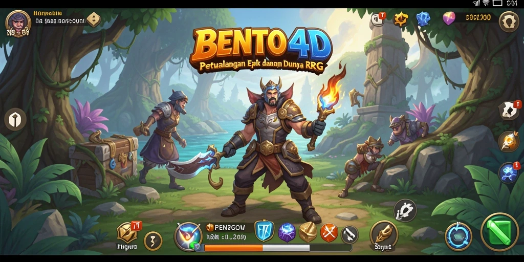 Tangkapan layar gameplay BENTO4D yang menunjukkan aksi pertempuran RPG yang mendebarkan.