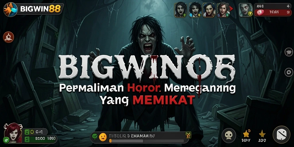 Tampilan gameplay menegangkan dari BIGWIN88 yang penuh dengan elemen horor.