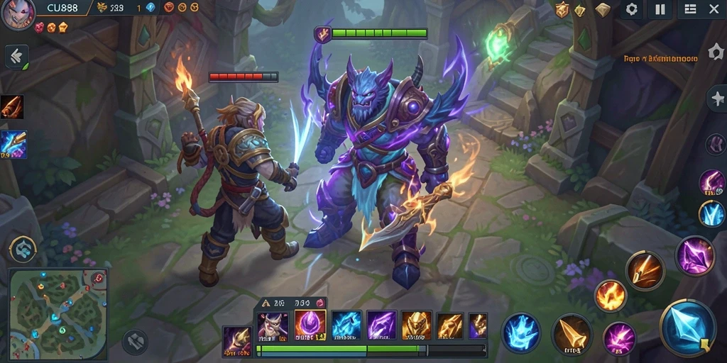 Tampilan gameplay <strong>CU888</strong> dengan pertarungan seru dan karakter yang menonjol.