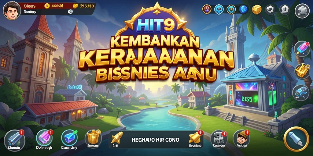 Tampilan utama HIT9 menampilkan gameplay manajemen bisnis yang seru.