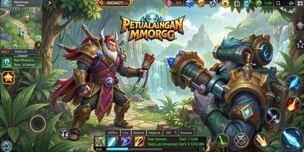 Screenshot utama INOVA77 menampilkan aksi seru dalam permainan MMORPG.