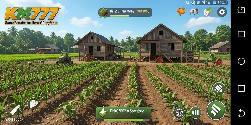 Screenshot gameplay menunjukkan aktivitas bertani yang seru dan interaktif.