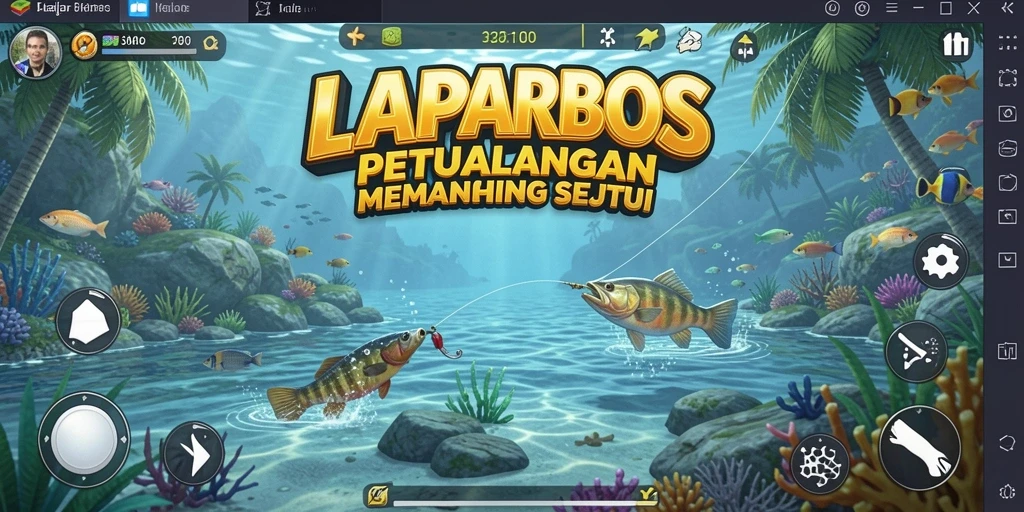 Tangkapan besar dalam game LAPARBOS yang menampilkan gameplay memancing.