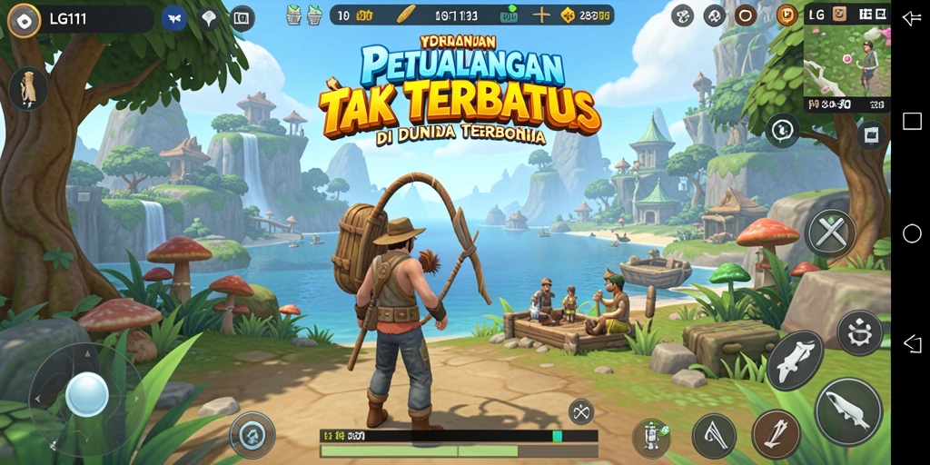 Tangkapan layar dari gameplay LG111 yang menakjubkan di dunia terbuka.