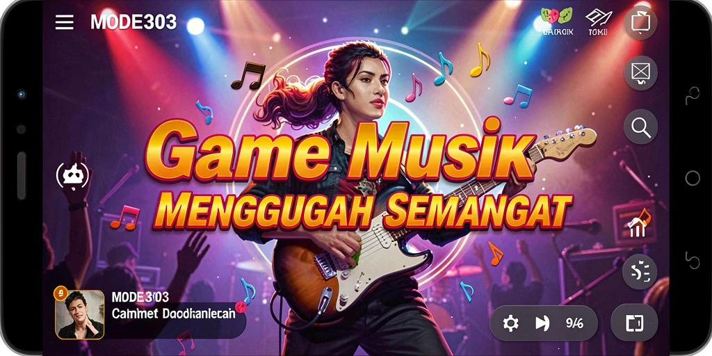 Tampilan gameplay MODE303 menampilkan keasyikan bermain musik yang interaktif.