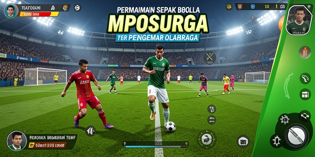 Tampilan gameplay MPOSURGA yang seru dan menantang di lapangan sepak bola.