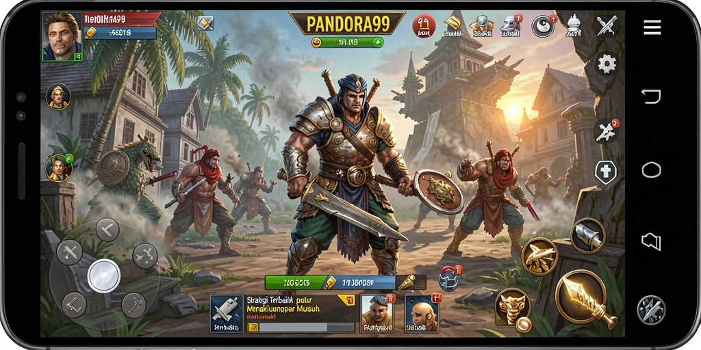 Tangkapan layar PANDORA99 menampilkan pertempuran strategis yang mendebarkan.