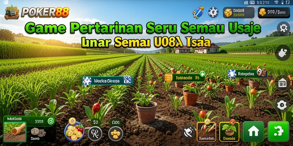 Tampilan gameplay POKER88 yang menarik dengan elemen pertanian.