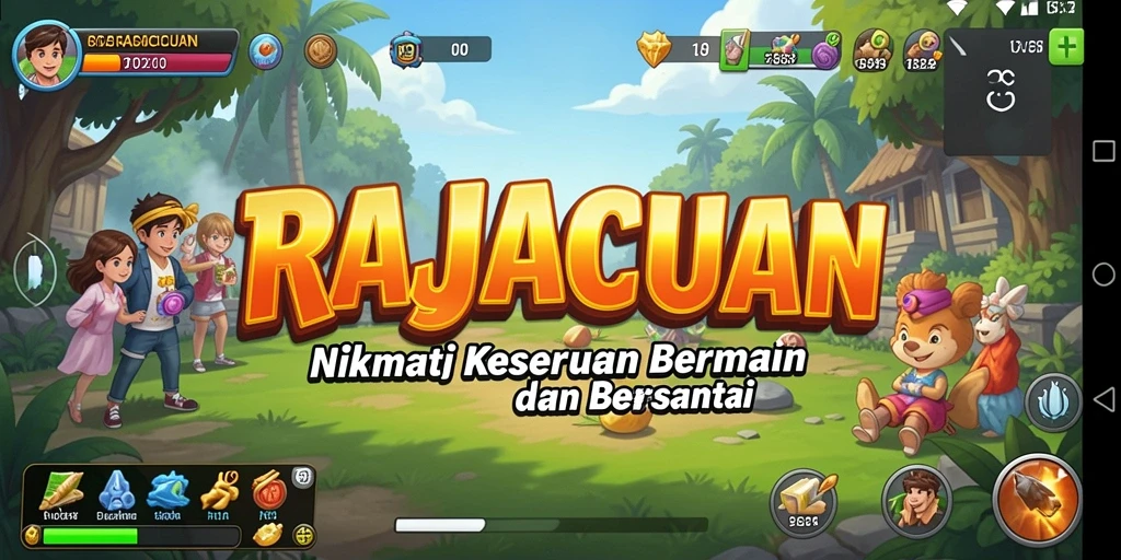 Tampilan menarik dari gameplay RAJACUAN yang penuh warna.