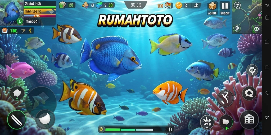 Tampilan gameplay RUMAHTOTO yang menyenangkan dan berwarna.