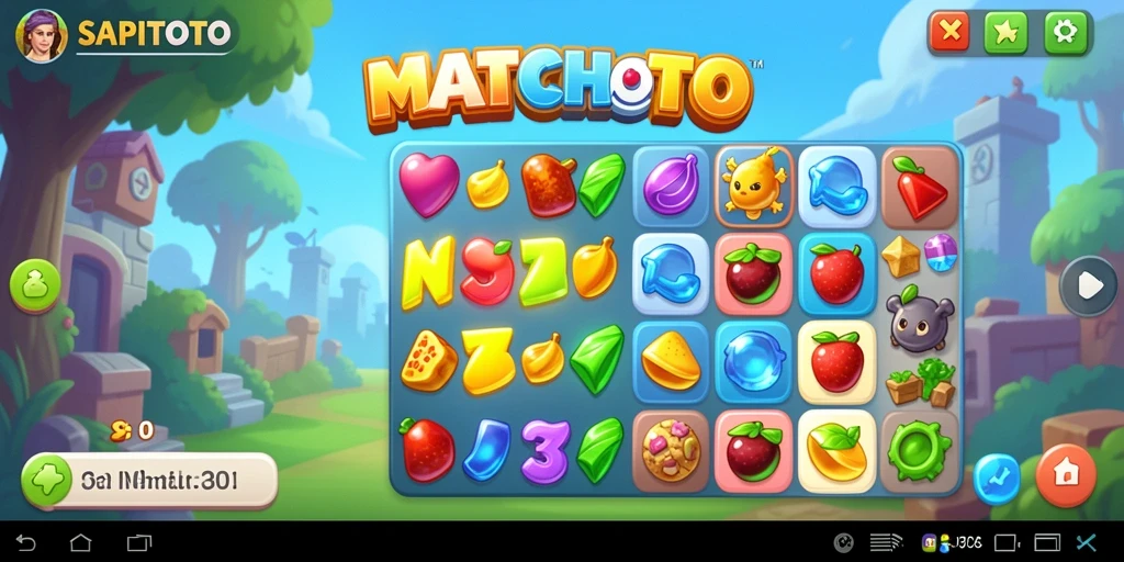 Screenshot gameplay SAPITOTO menunjukkan keseruan mencocokkan objek.