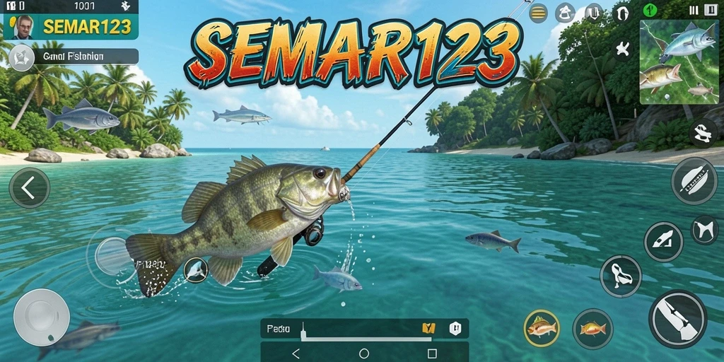 Tampilan gambar gameplay <strong>SEMAR123</strong> yang menunjukkan aksi memancing yang seru.