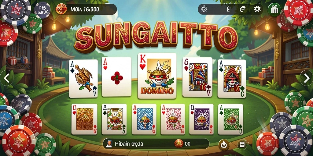 Tampilan menarik dalam permainan Domino SUNGAITOTO.