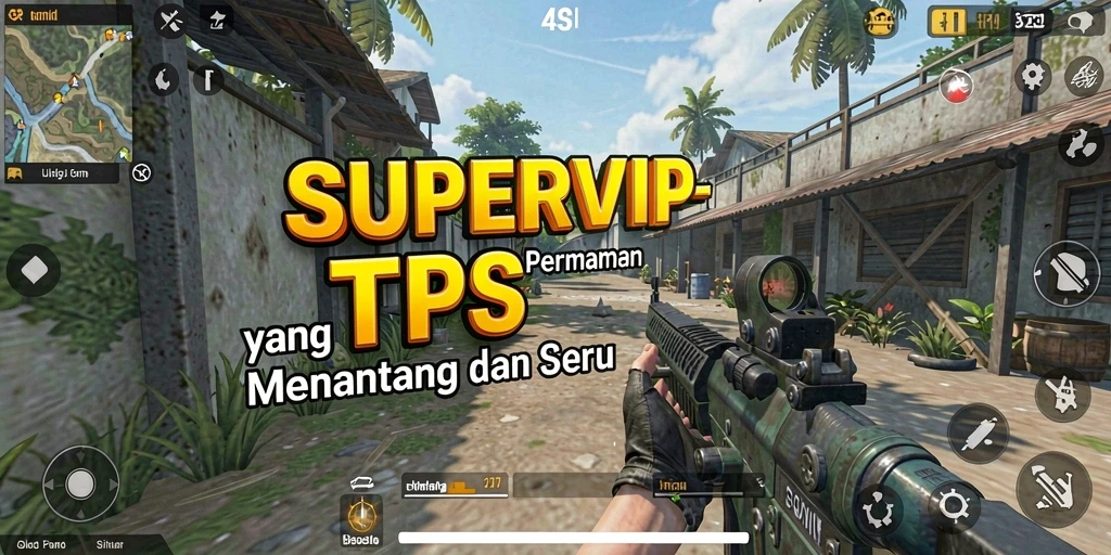 Screenshot utama SUPERVIP menampilkan pertempuran intens di medan TPS.