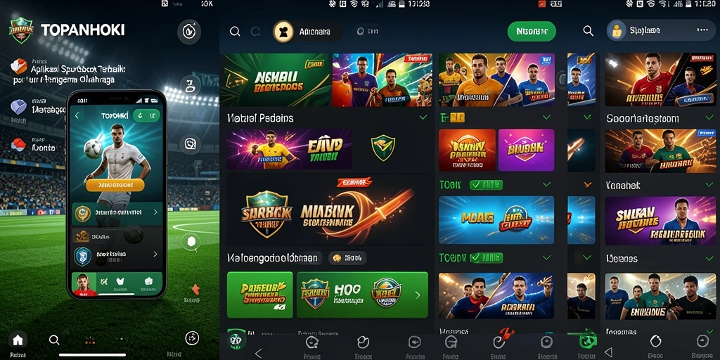 Tampilan antarmuka aplikasi TOPANHOKI saat bermain sportsbook.